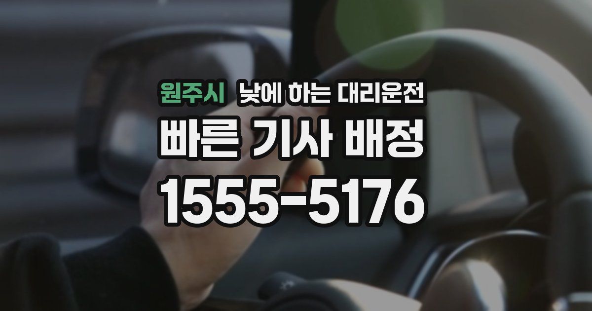 원주시 낮에 하는 대리운전