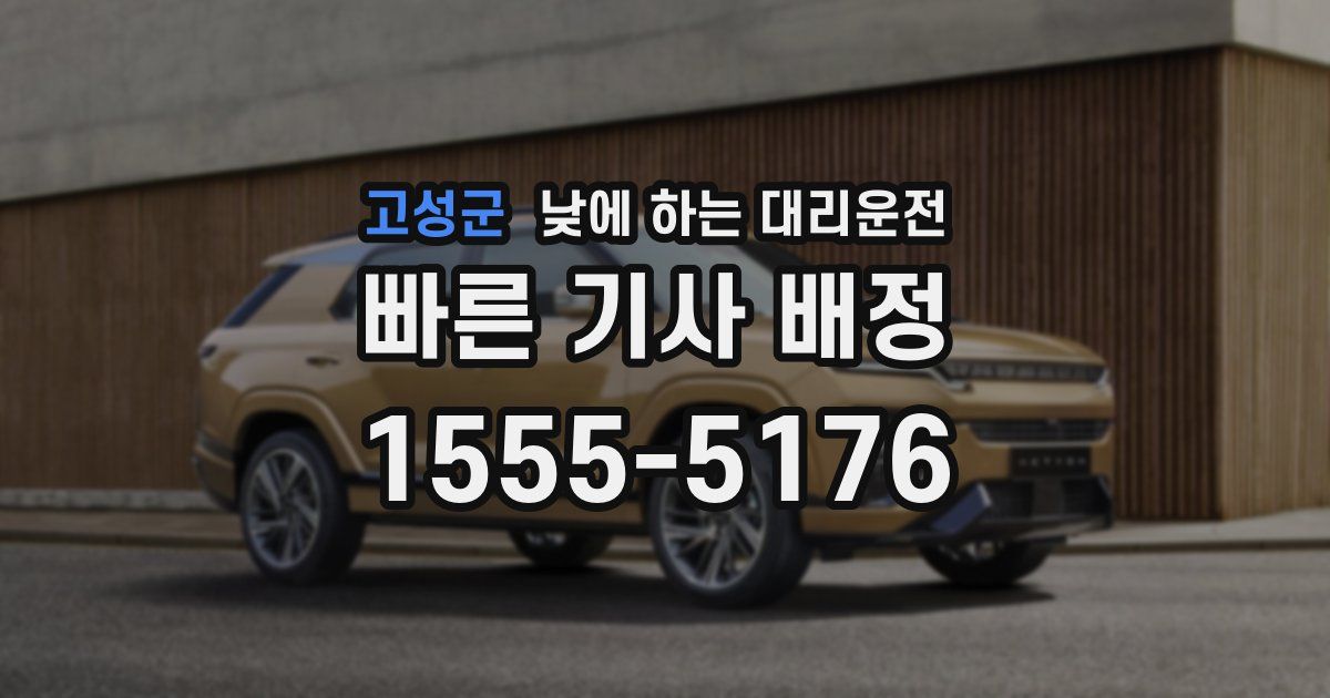 고성군 낮에 하는 대리운전