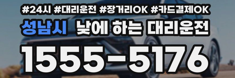 성남시 낮에 하는 대리운전