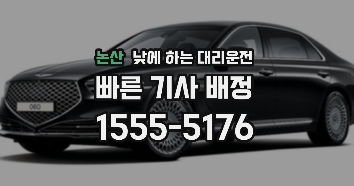 논산 낮에 하는 대리운전