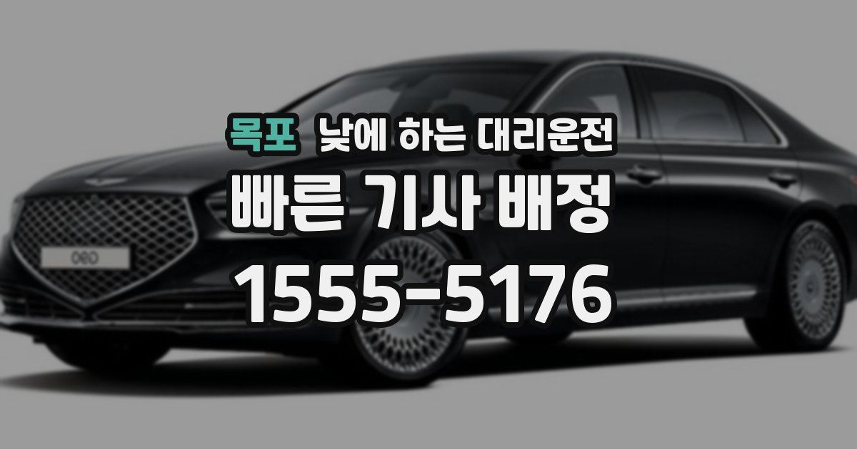 목포 낮에 하는 대리운전