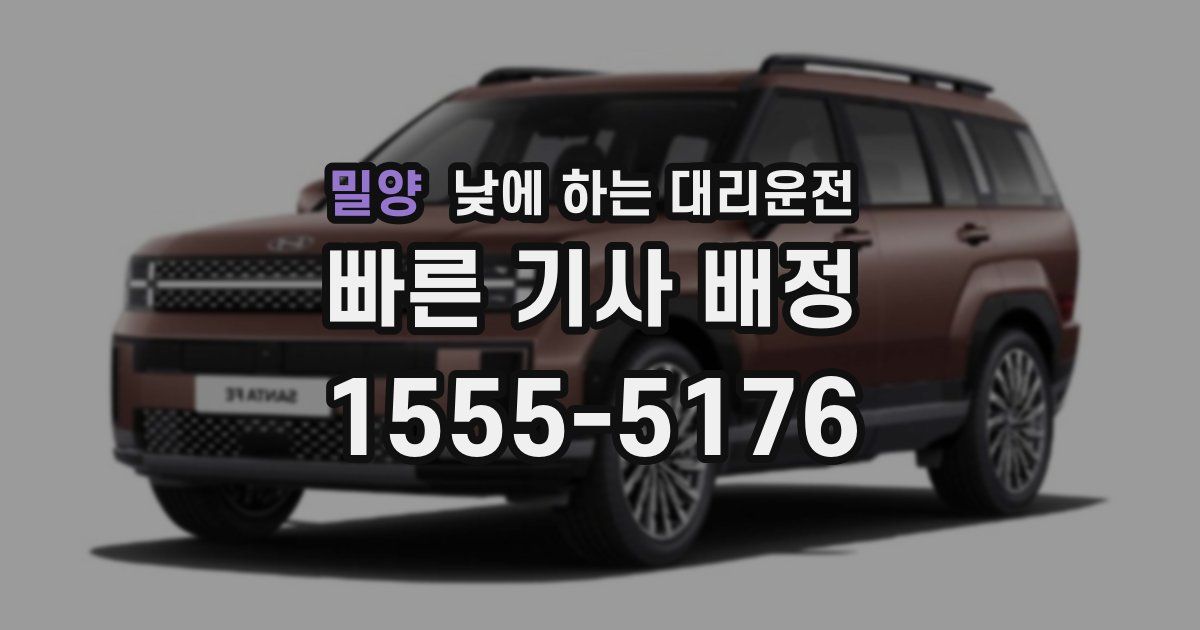 밀양 낮에 하는 대리운전