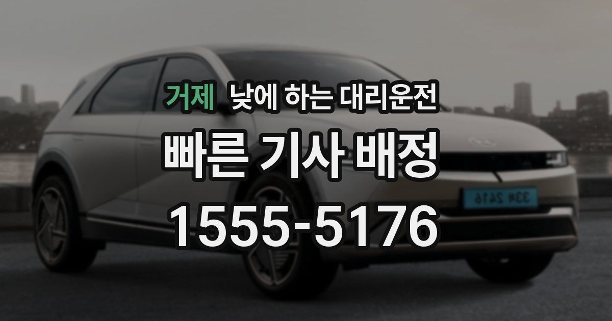 거제 낮에 하는 대리운전