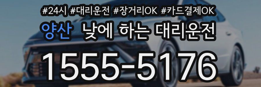 양산 낮에 하는 대리운전