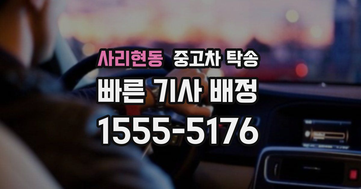 사리현동 중고차 탁송