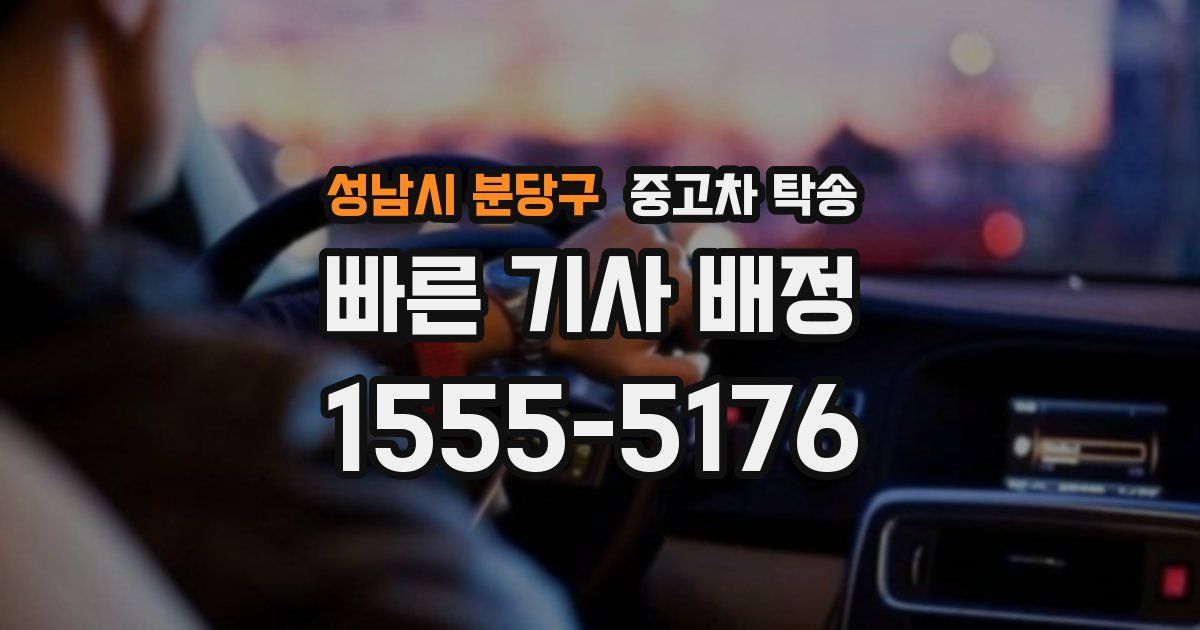 성남시 분당구 중고차 탁송