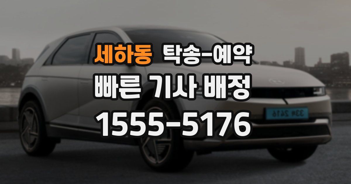 세하동 탁송 예약