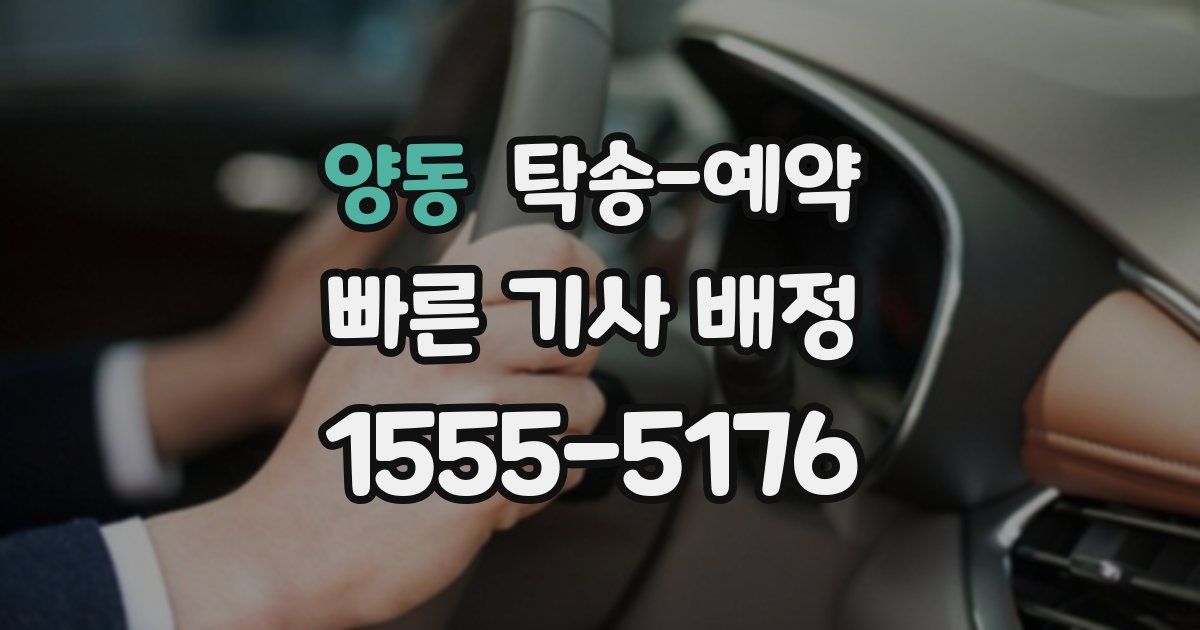 양동 탁송 예약