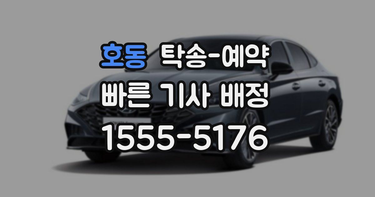 호동 탁송 예약