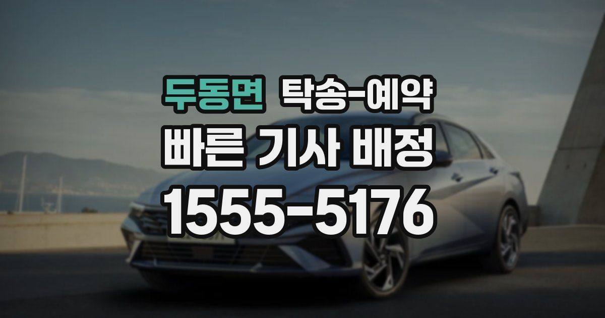두동면 탁송 예약