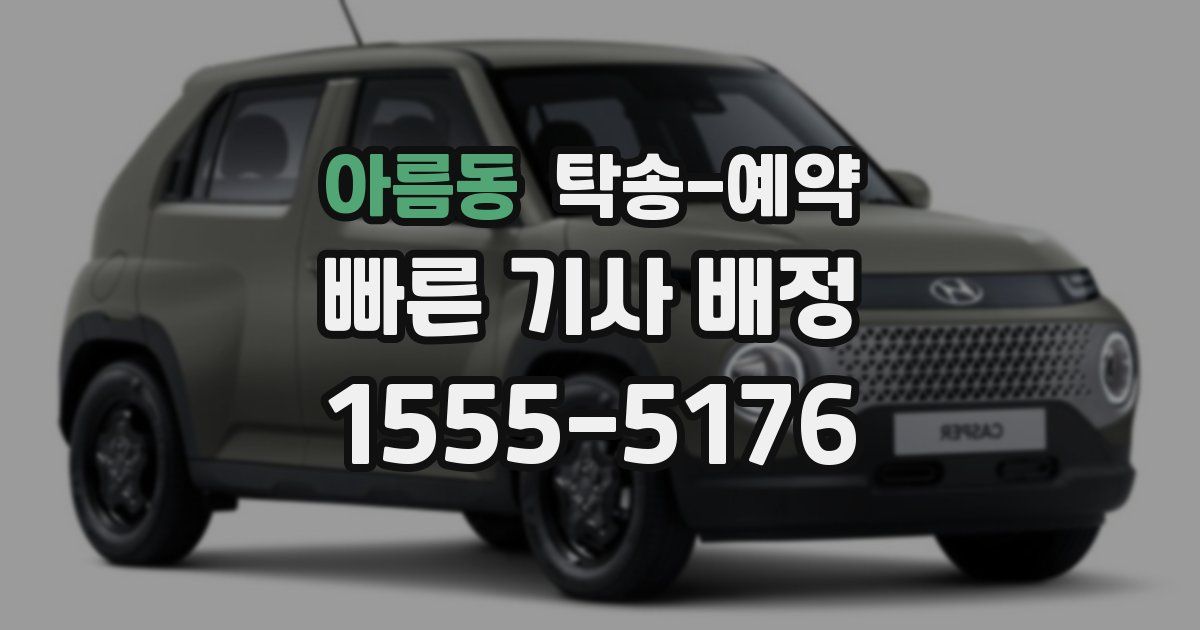 아름동 탁송 예약