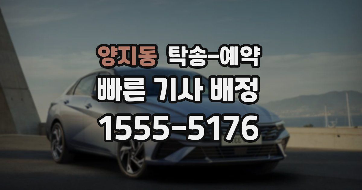 양지동 탁송 예약