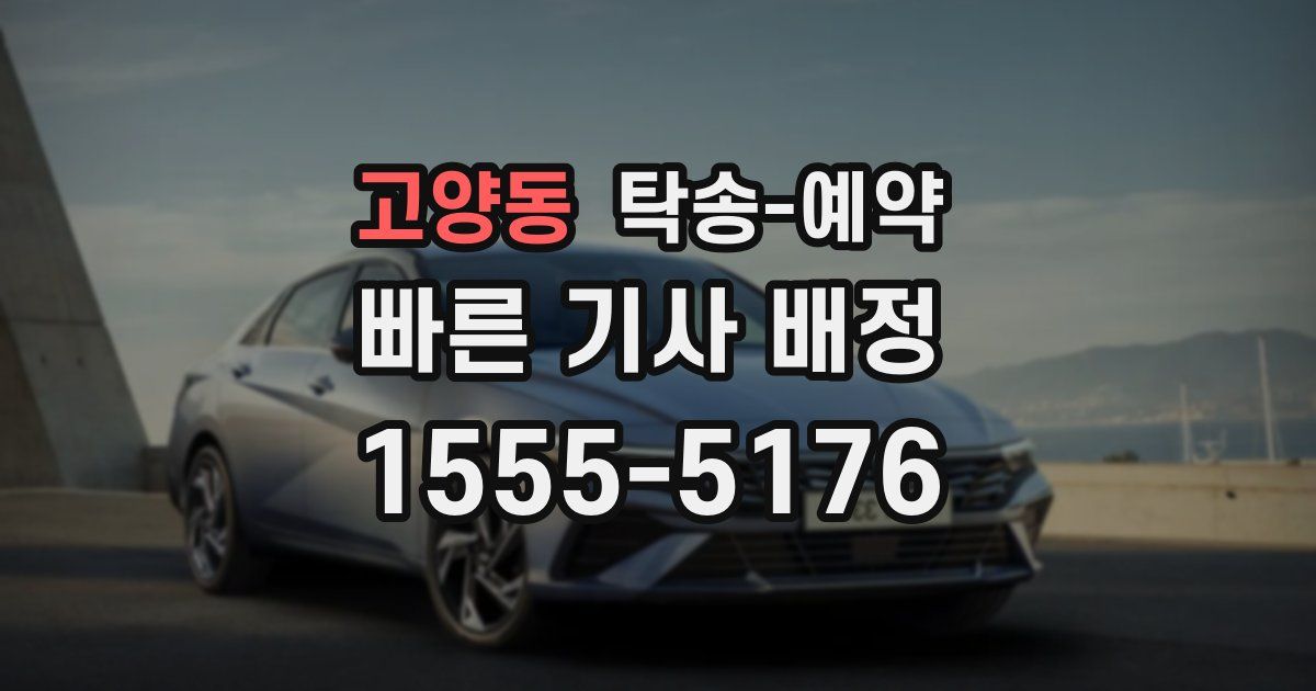 고양동 탁송 예약