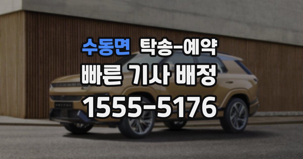수동면 탁송 예약