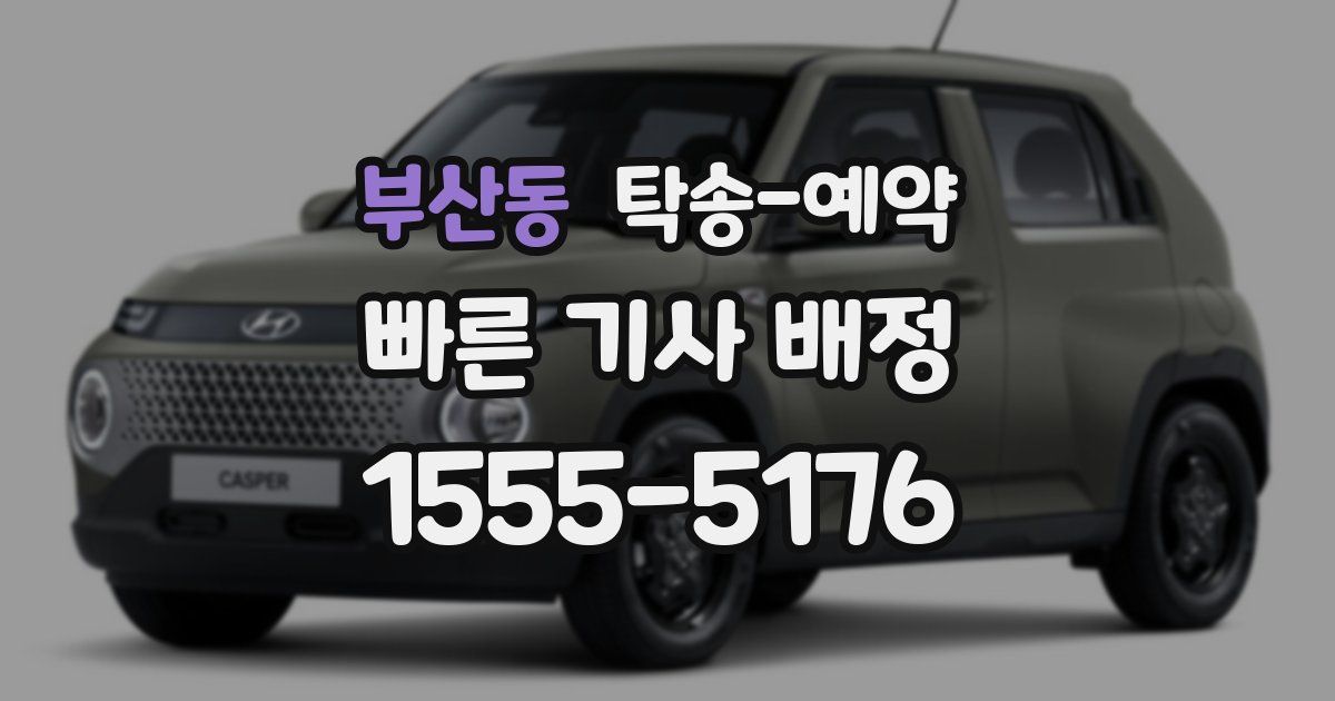 부산동 탁송 예약