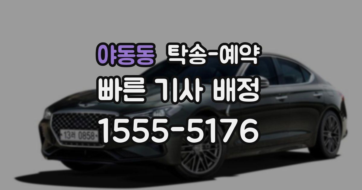 야동동 탁송 예약