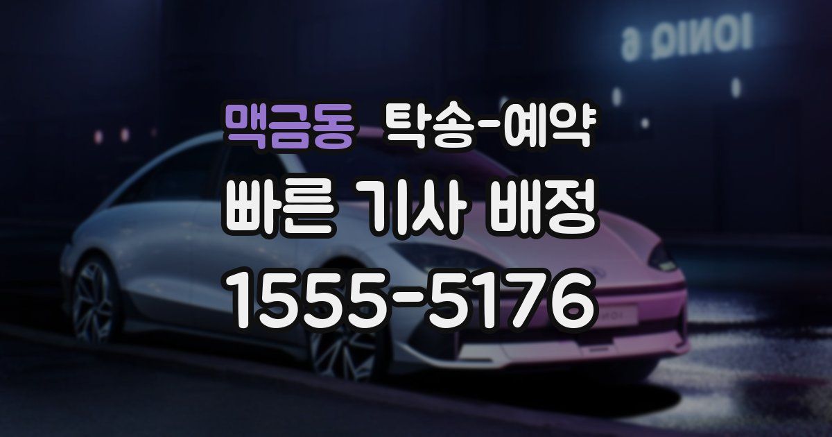 맥금동 탁송 예약