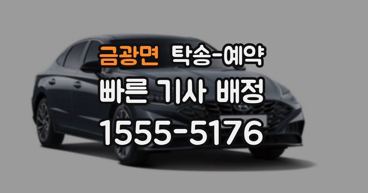 금광면 탁송 예약