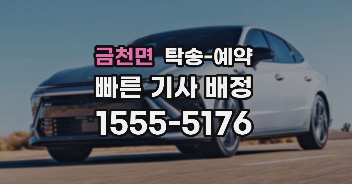 금천면 탁송 예약