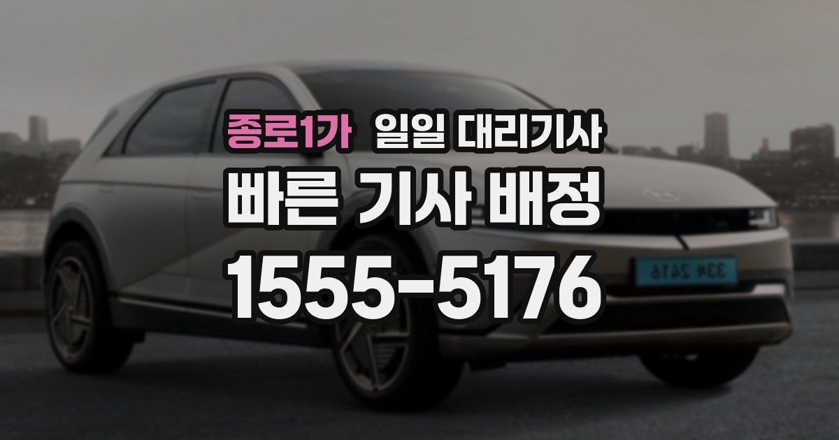 종로1가 일일 대리기사
