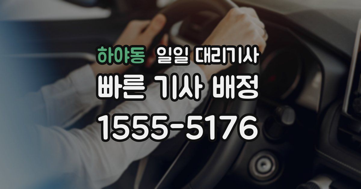 하야동 일일 대리기사