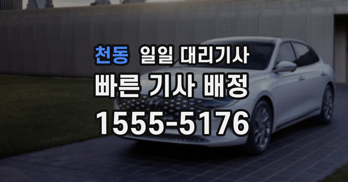 천동 일일 대리기사