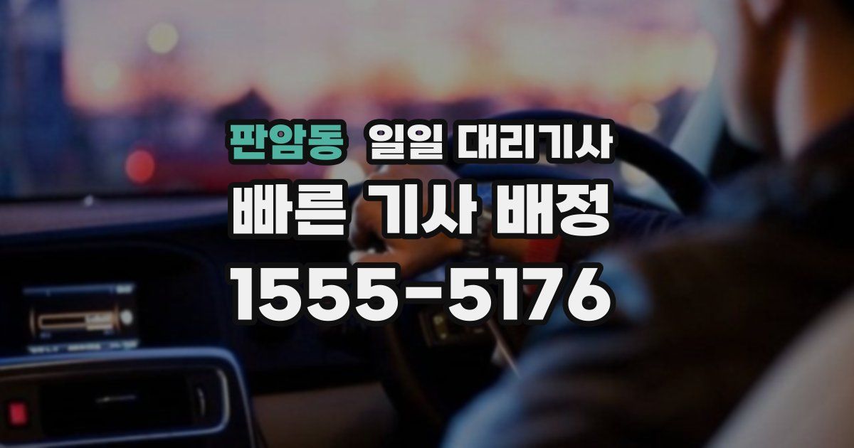 판암동 일일 대리기사