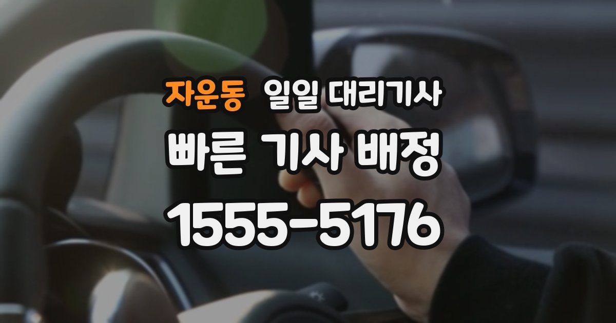 자운동 일일 대리기사