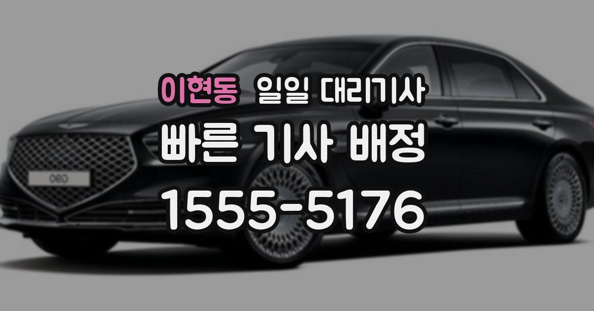이현동 일일 대리기사