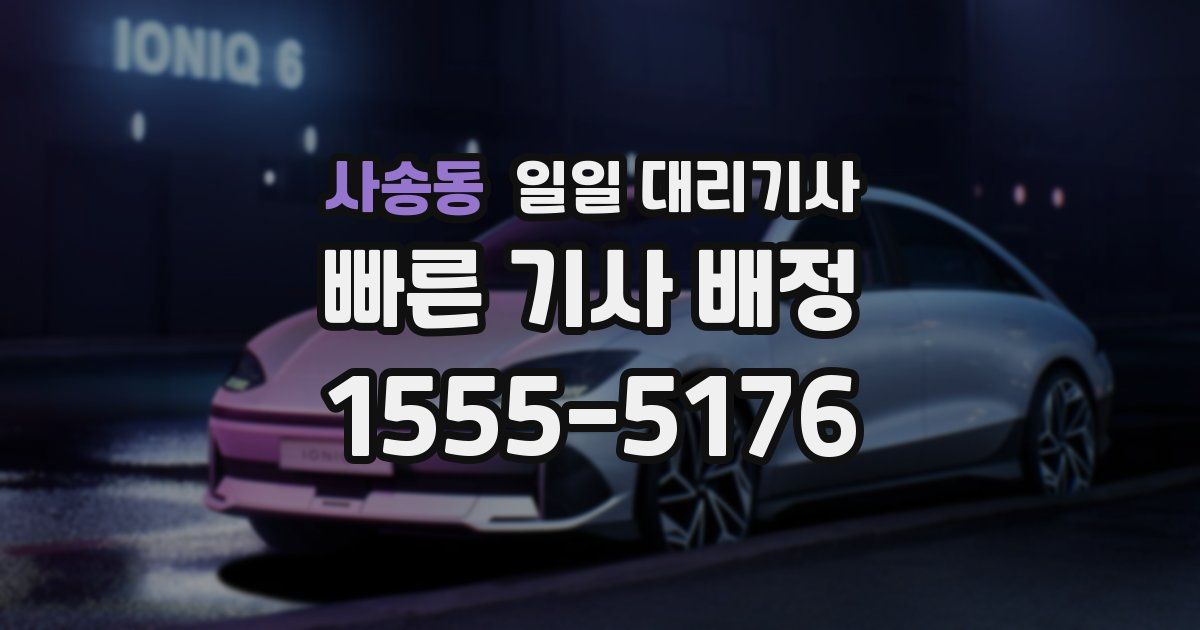 사송동 일일 대리기사