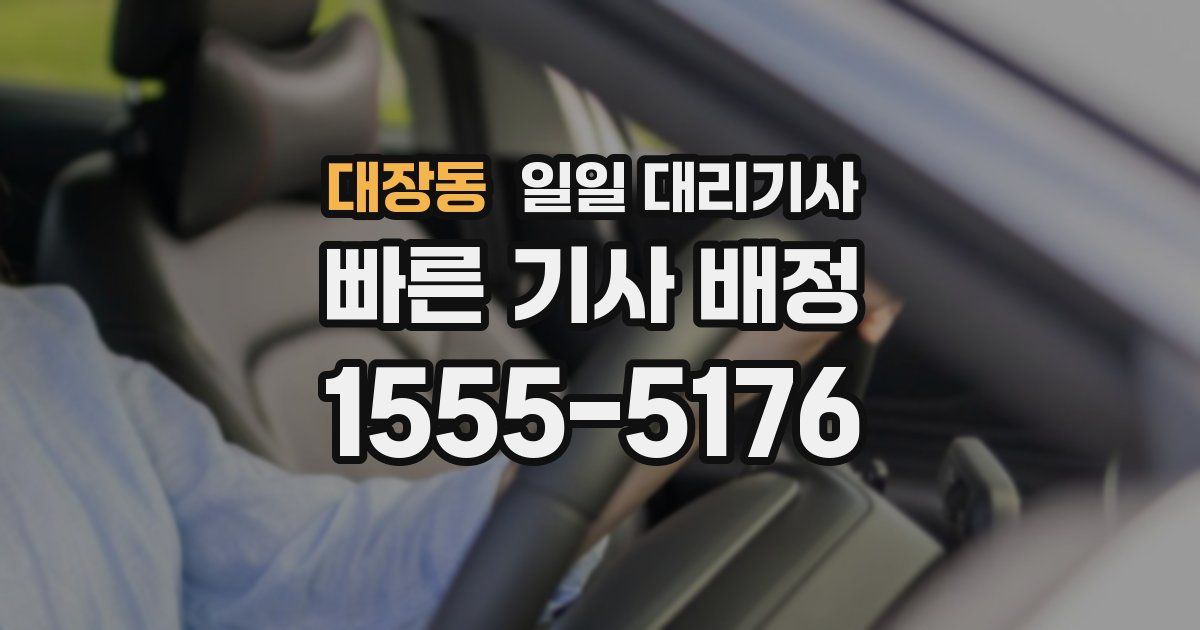 대장동 일일 대리기사