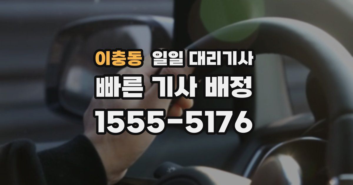이충동 일일 대리기사