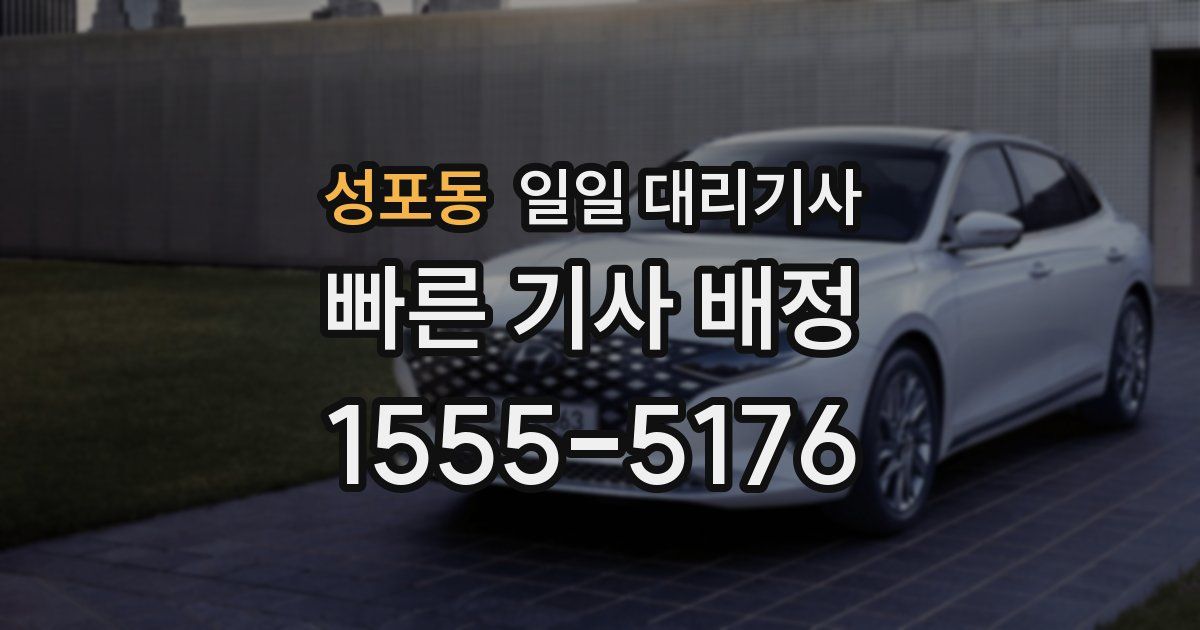 성포동 일일 대리기사
