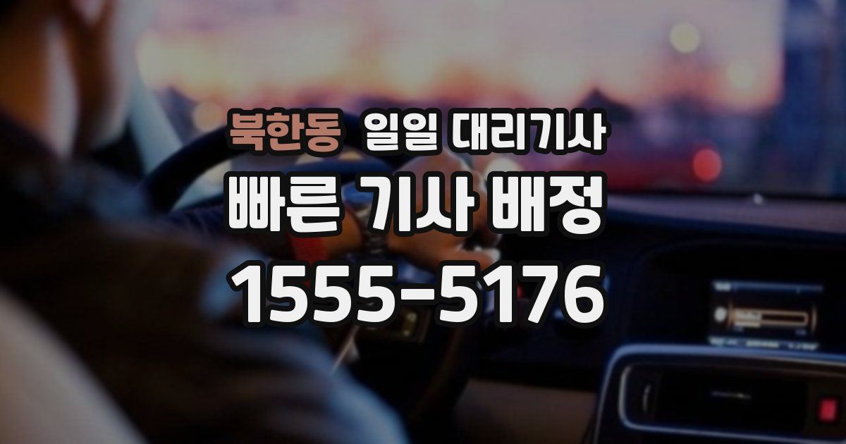 북한동 일일 대리기사