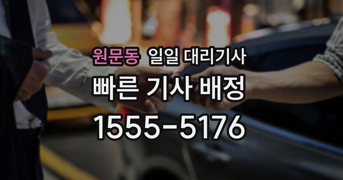 원문동 일일 대리기사
