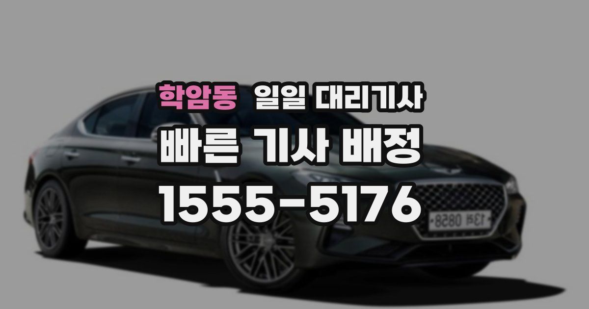 학암동 일일 대리기사