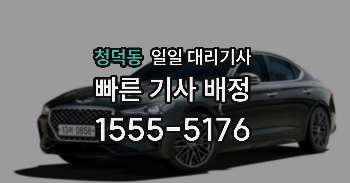 청덕동 일일 대리기사