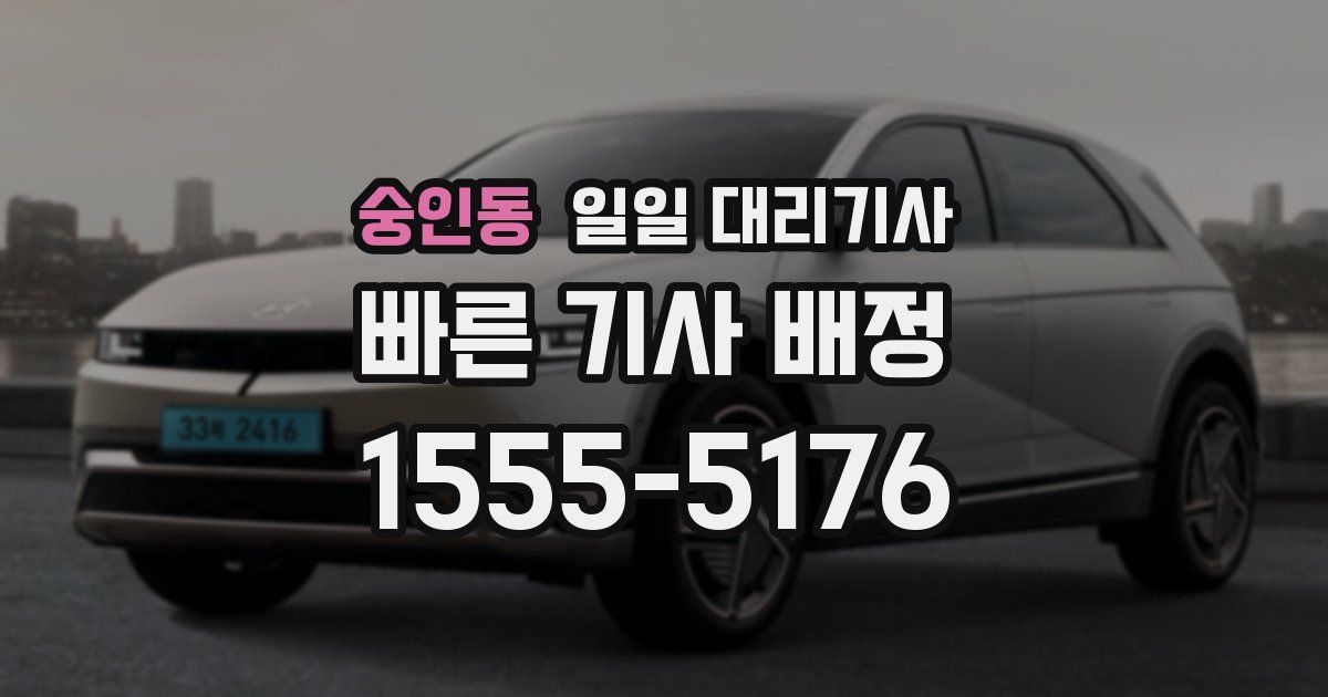 숭인동 일일 대리기사