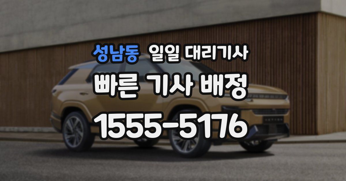 성남동 일일 대리기사