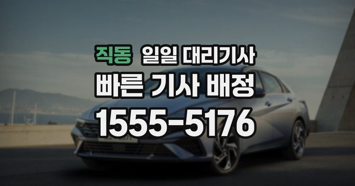 직동 일일 대리기사