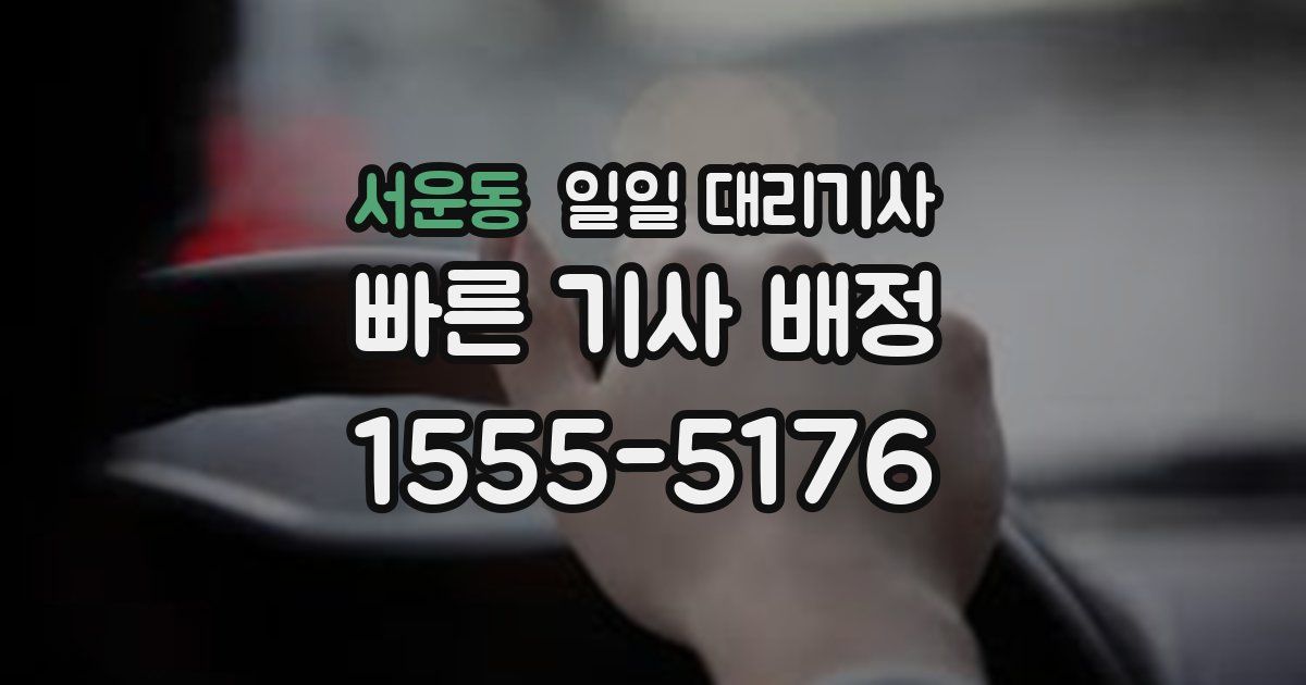 서운동 일일 대리기사