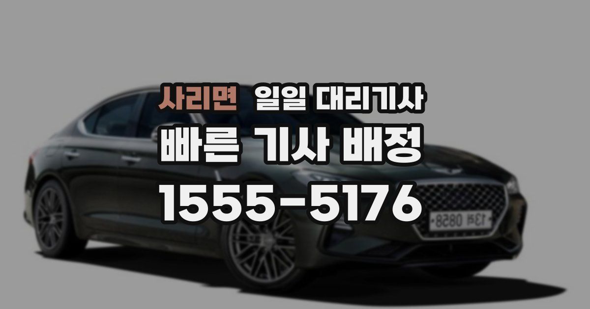 사리면 일일 대리기사
