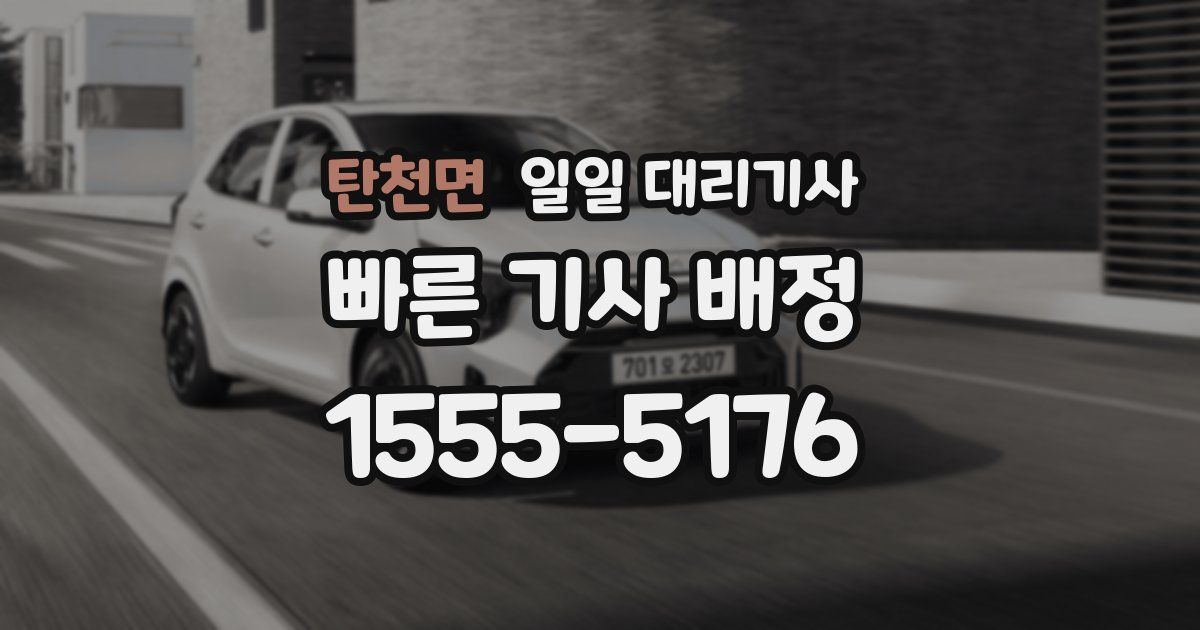 탄천면 일일 대리기사