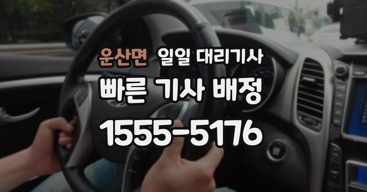 운산면 일일 대리기사