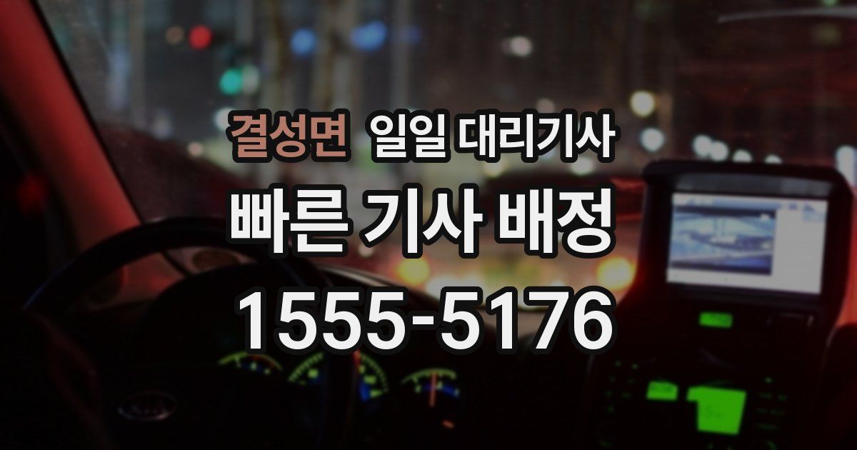 결성면 일일 대리기사