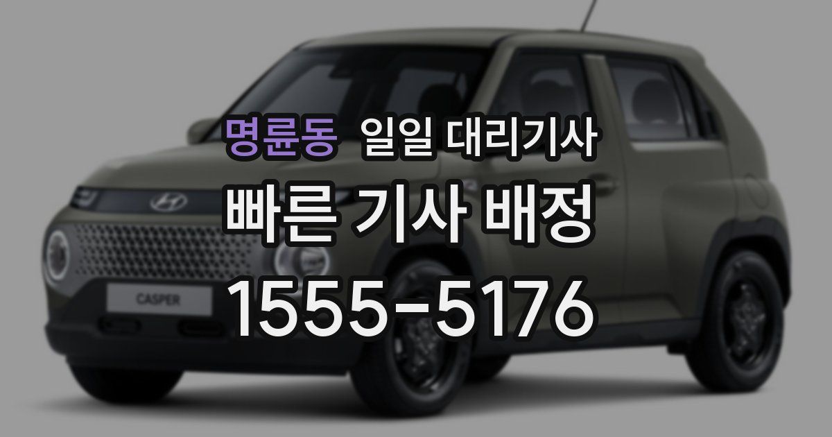 명륜동 일일 대리기사