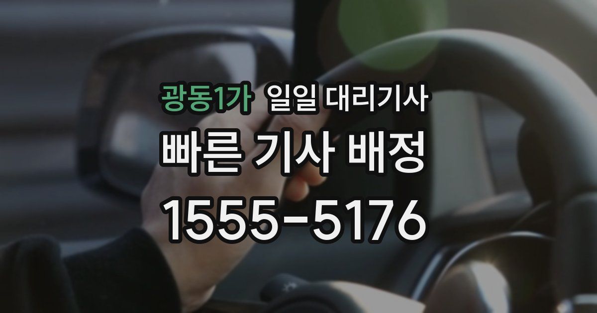 광동1가 일일 대리기사
