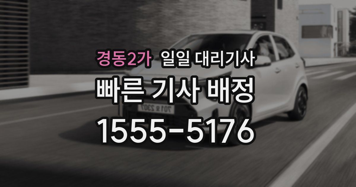경동2가 일일 대리기사