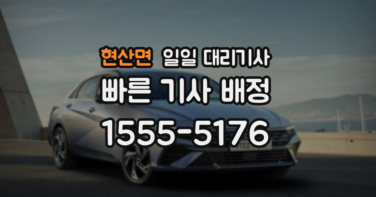 현산면 일일 대리기사