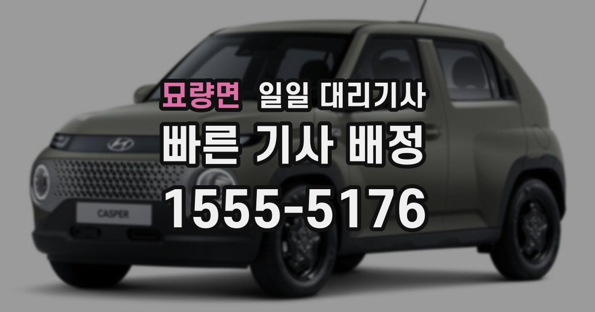 묘량면 일일 대리기사